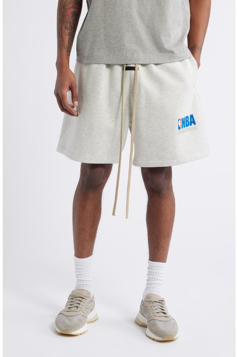 x NBA Cotton Blend Fleece Sweat Shorts, Main, color, LIGHT HEATHER