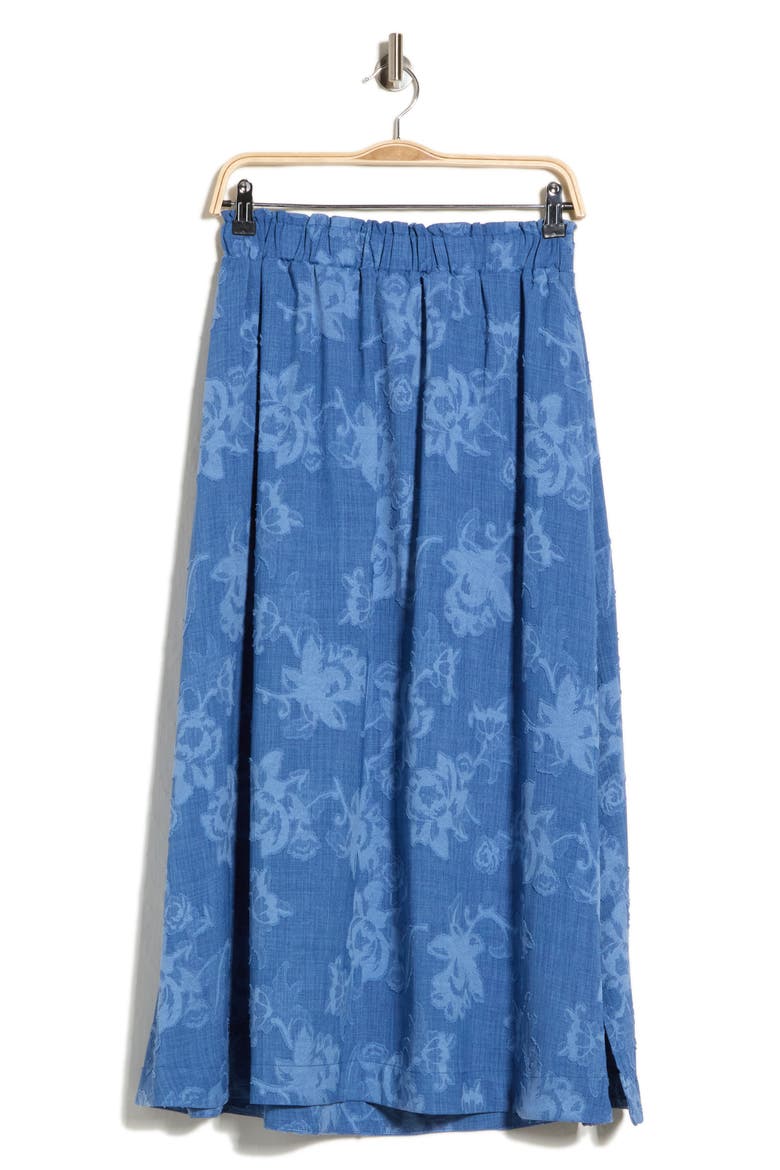 Floral Jacquard Midi Skirt, Alternate, color, BLUE FLORAL