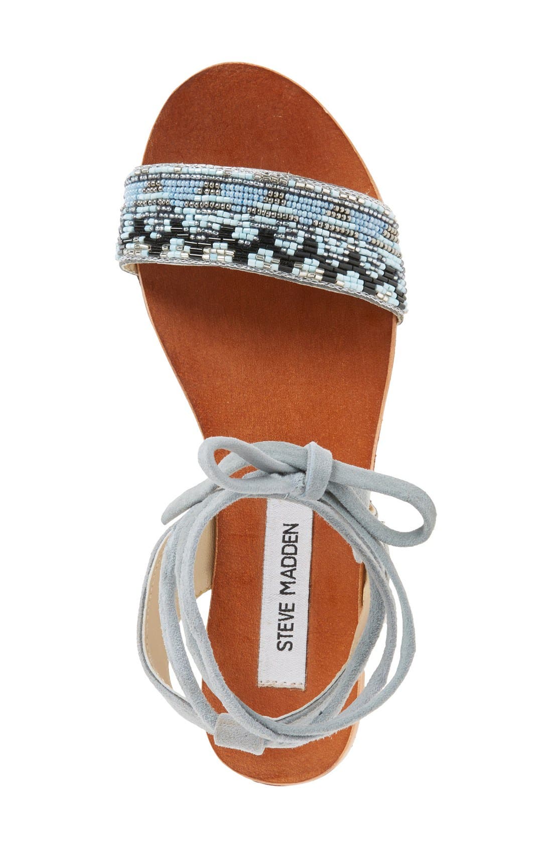 'Shaney' Beaded Wraparound Lace Sandal, Alternate, color, BLUE MULTI