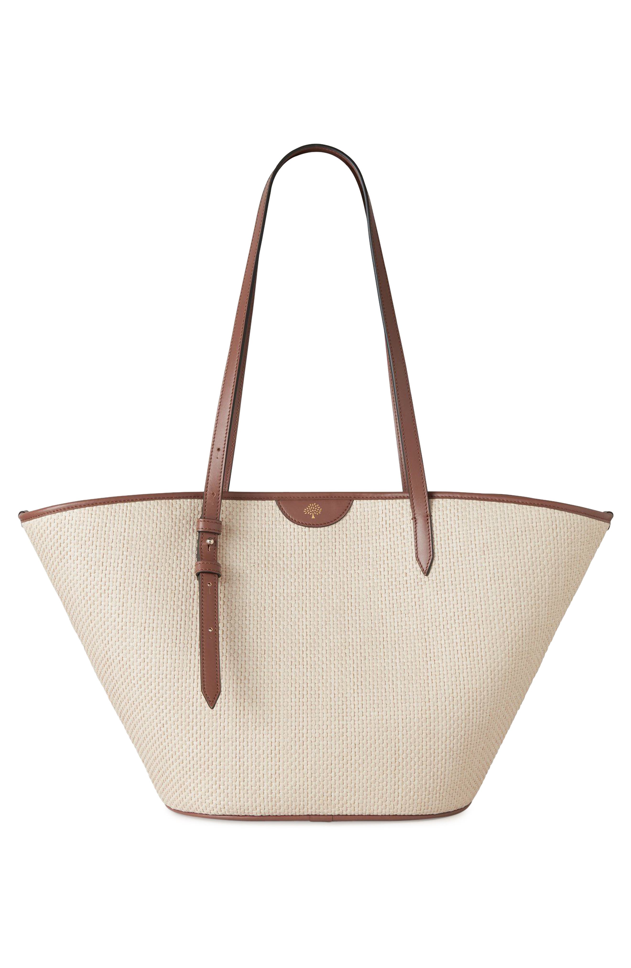 Raffia Basket Tote, Alternate, color, OAK