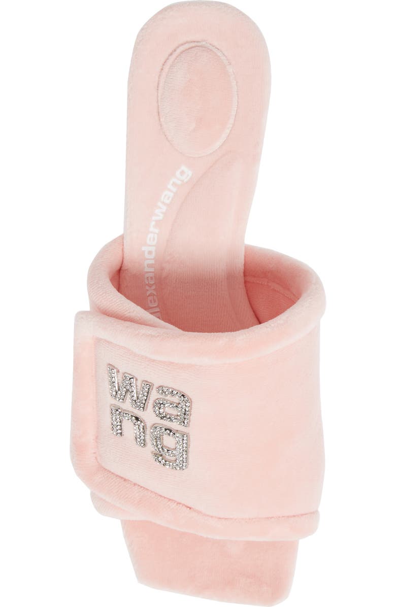 Alexander Wang Jessie Padded Crystal Logo Sandal, Alternate, color,