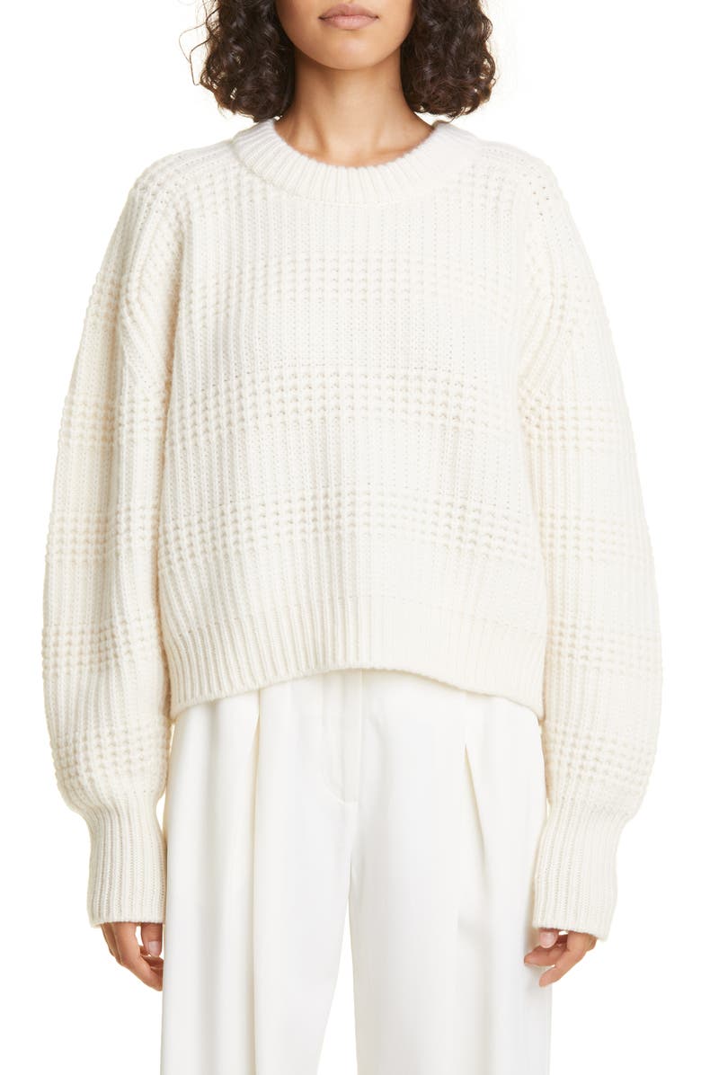 LOULOU DE SAISON Duba Mixed Stitch Cashmere Sweater, Main, color, 