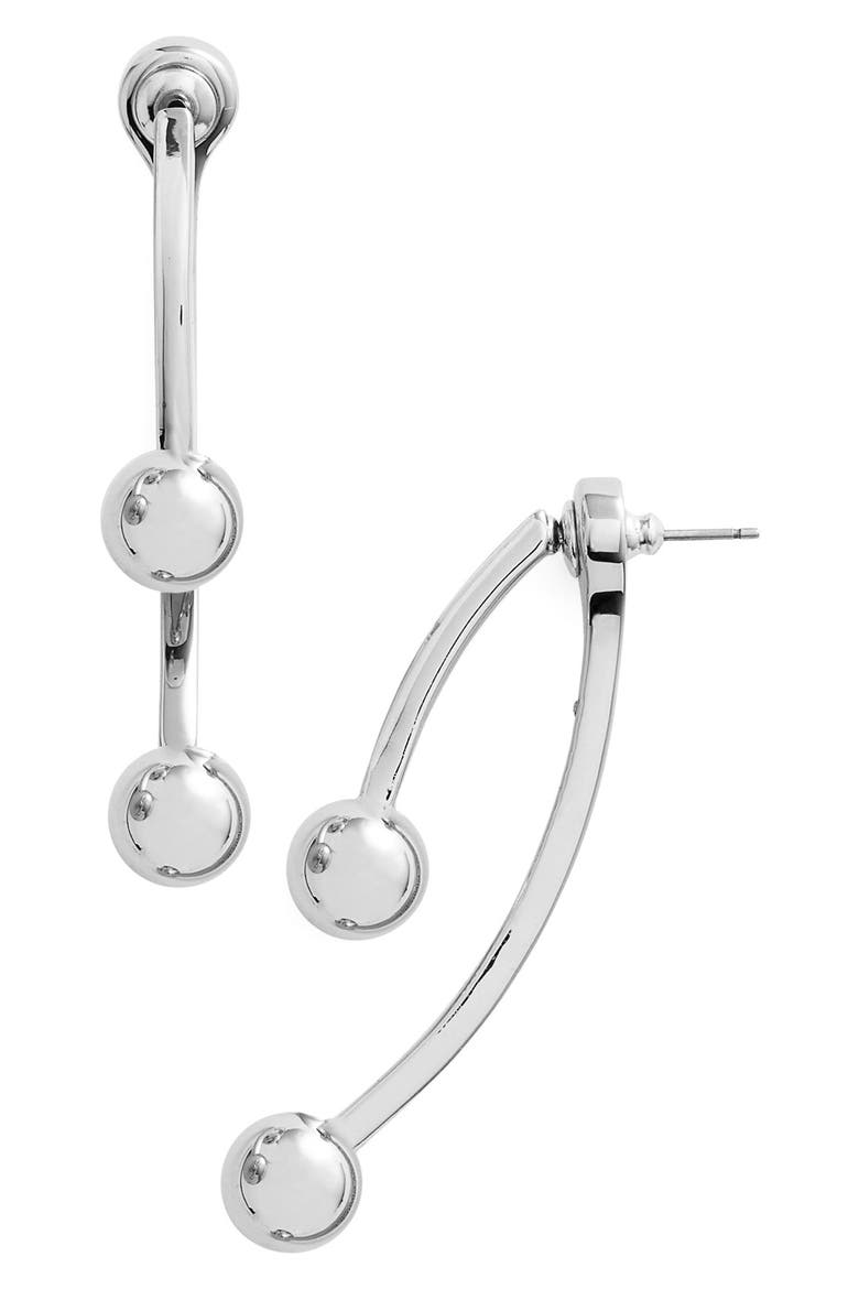 Drop-Back Earrings, Main, color, SILVER