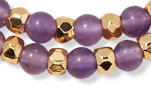 Brook & York Brook And York Evette Birthstone Beaded Slider Bracelet In Gold February