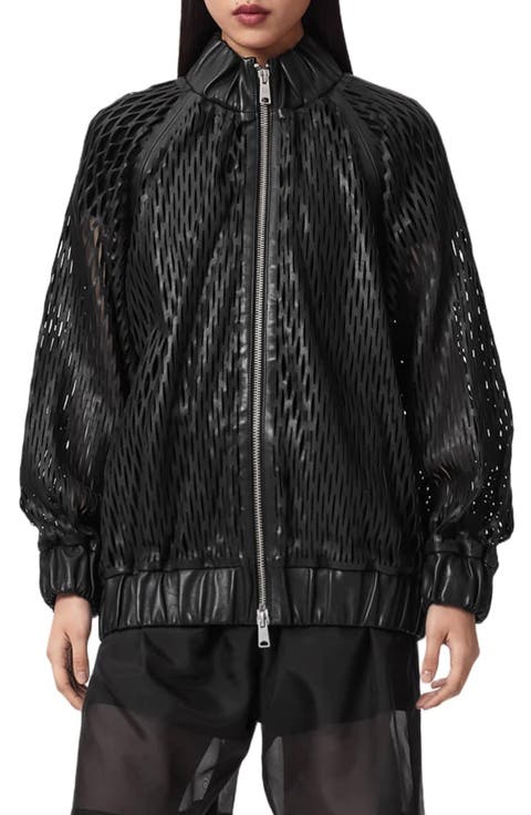 Dual Leather Bomber Jacket