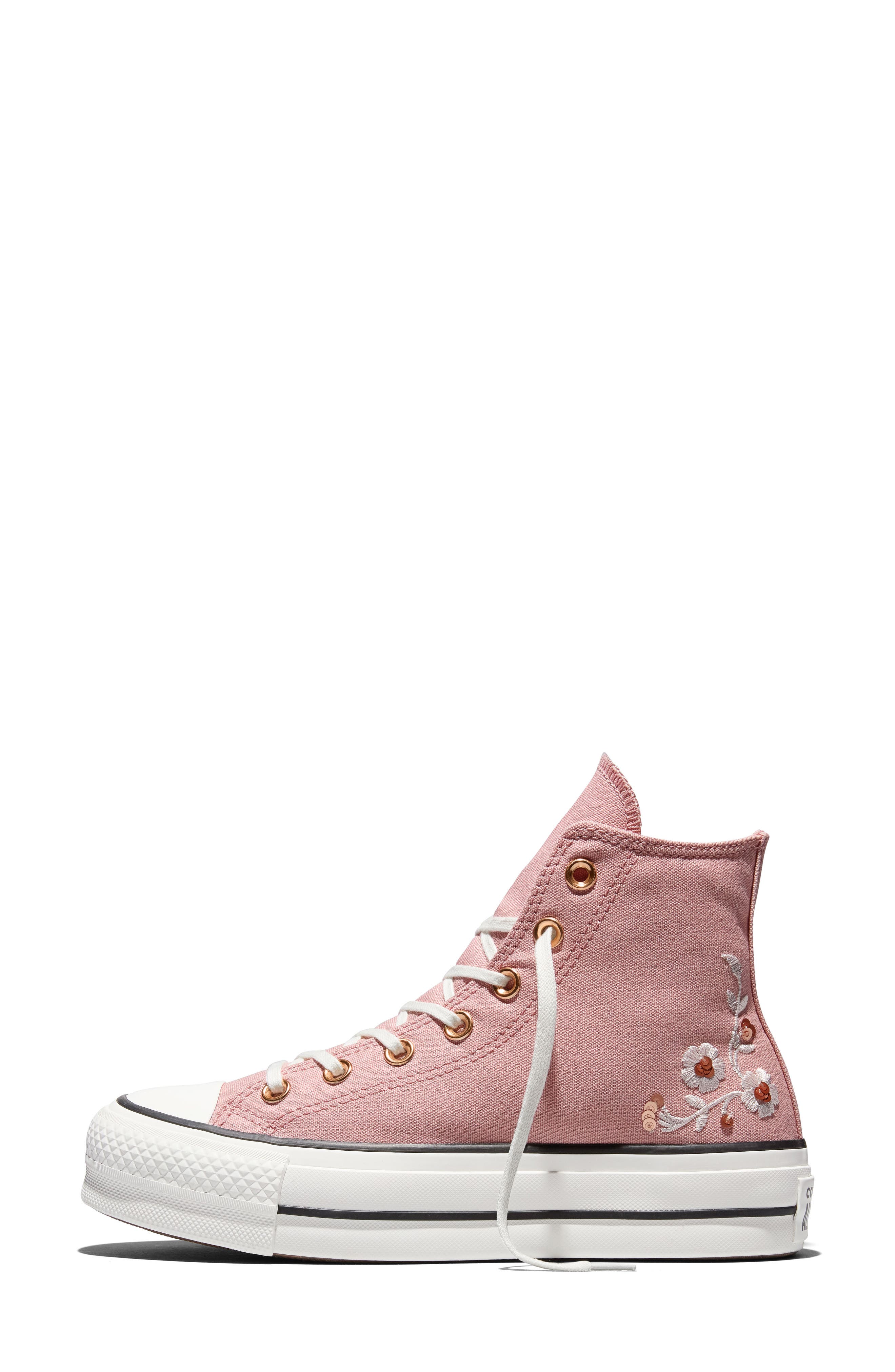Chuck Taylor All Star Lift High Top Platform Sneaker, Alternate, color, PETAL PIT/ VINTAGE WHITE/ GOLD