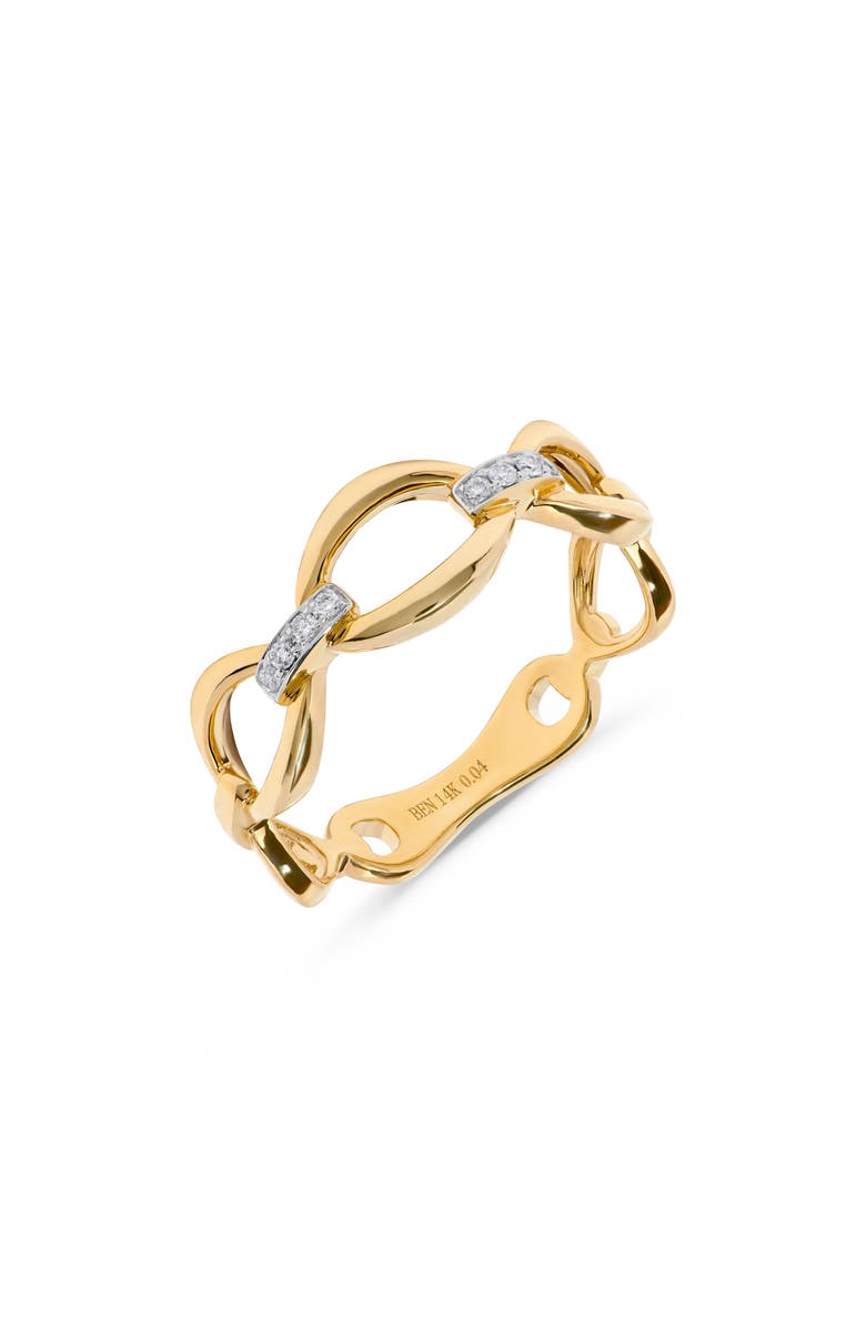 H.J. Namdar Alternating Diamond Link Ring, Alternate, color, 14K Yellow Gold