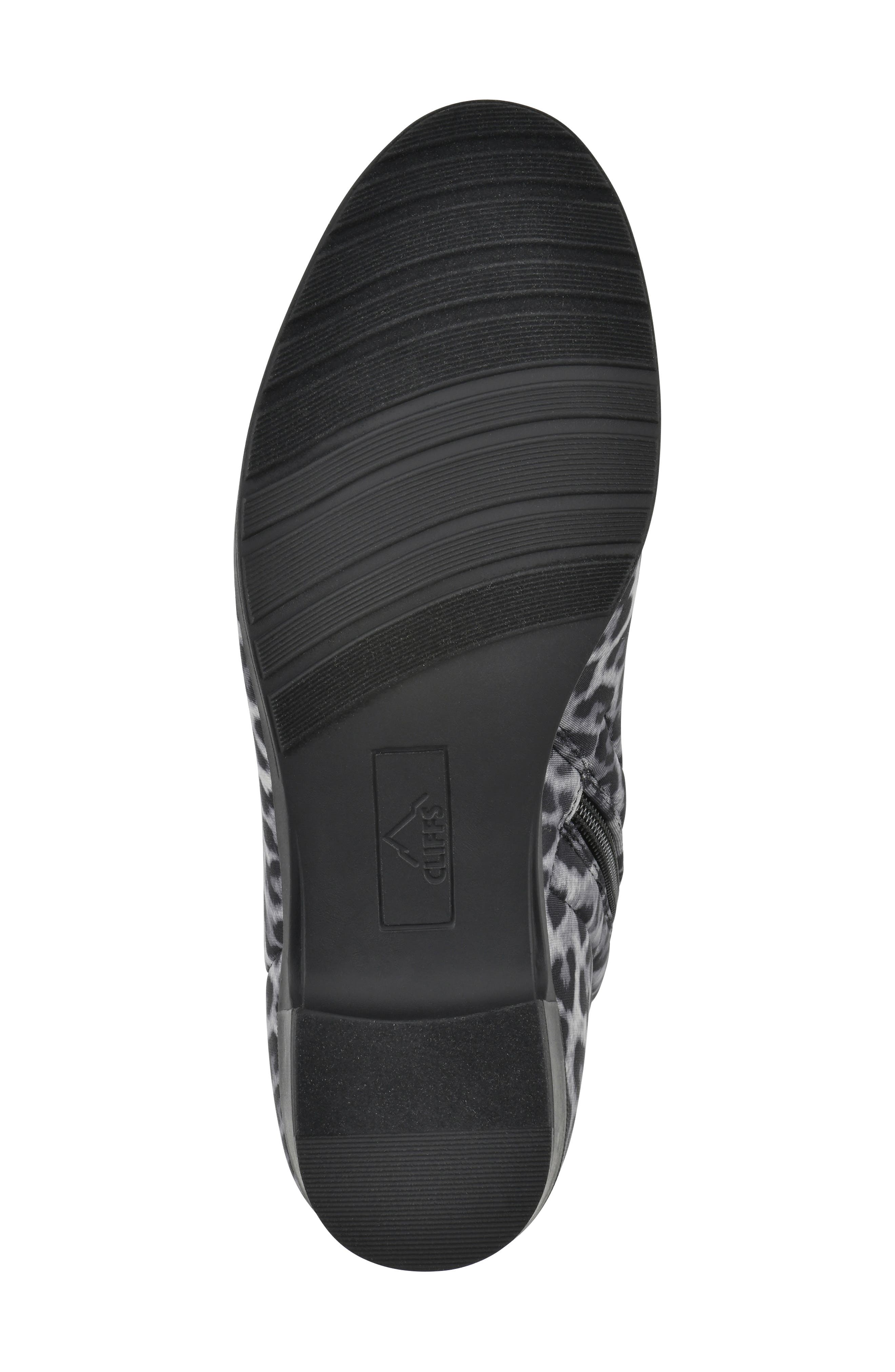 CLIFFS BY WHITE MOUNTAIN Huda Block Heel Bootie, Alternate, color, Grey/ Leopard/ Fabric