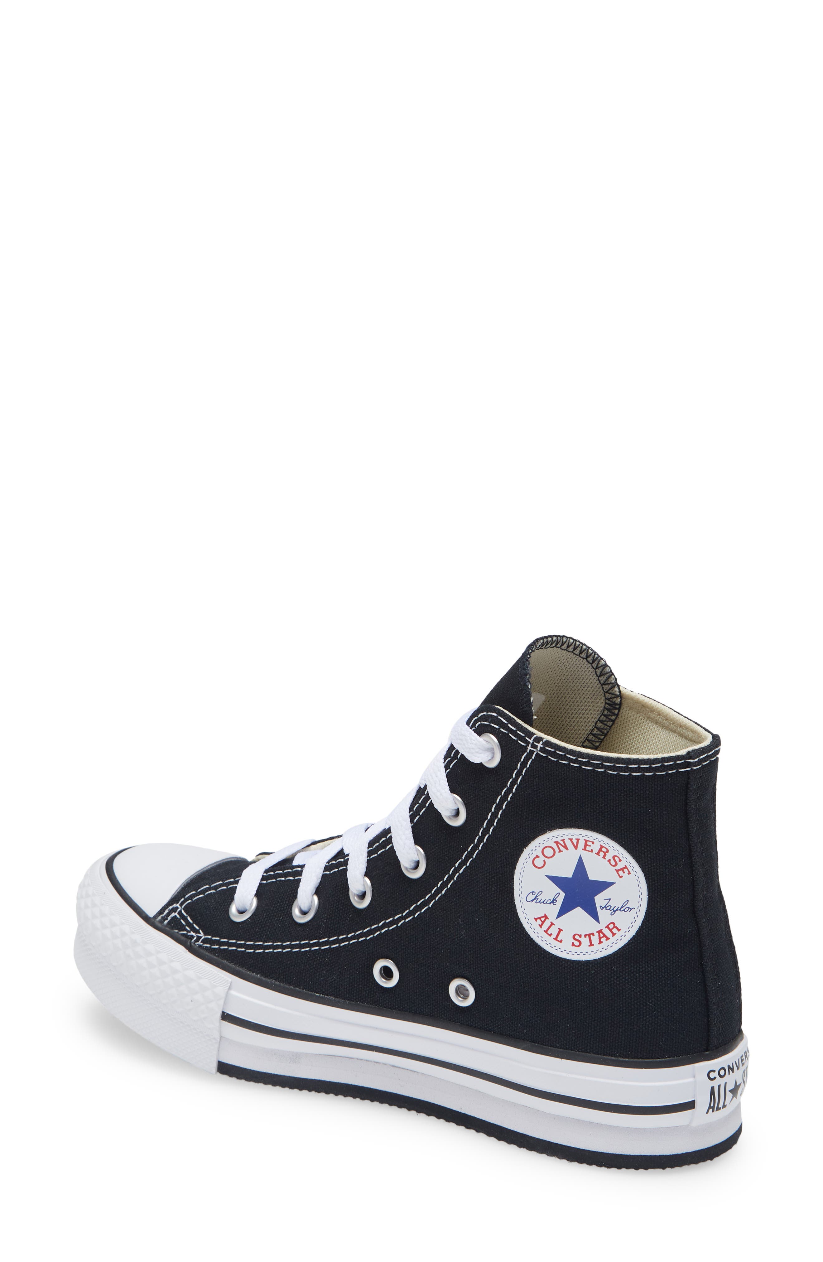 Converse Kids
 Chuck Taylor<sup
®</sup
 All Star<sup
®</sup
 EVA Lift High Top Sneaker, Alternate, color, Black/ White/ Black