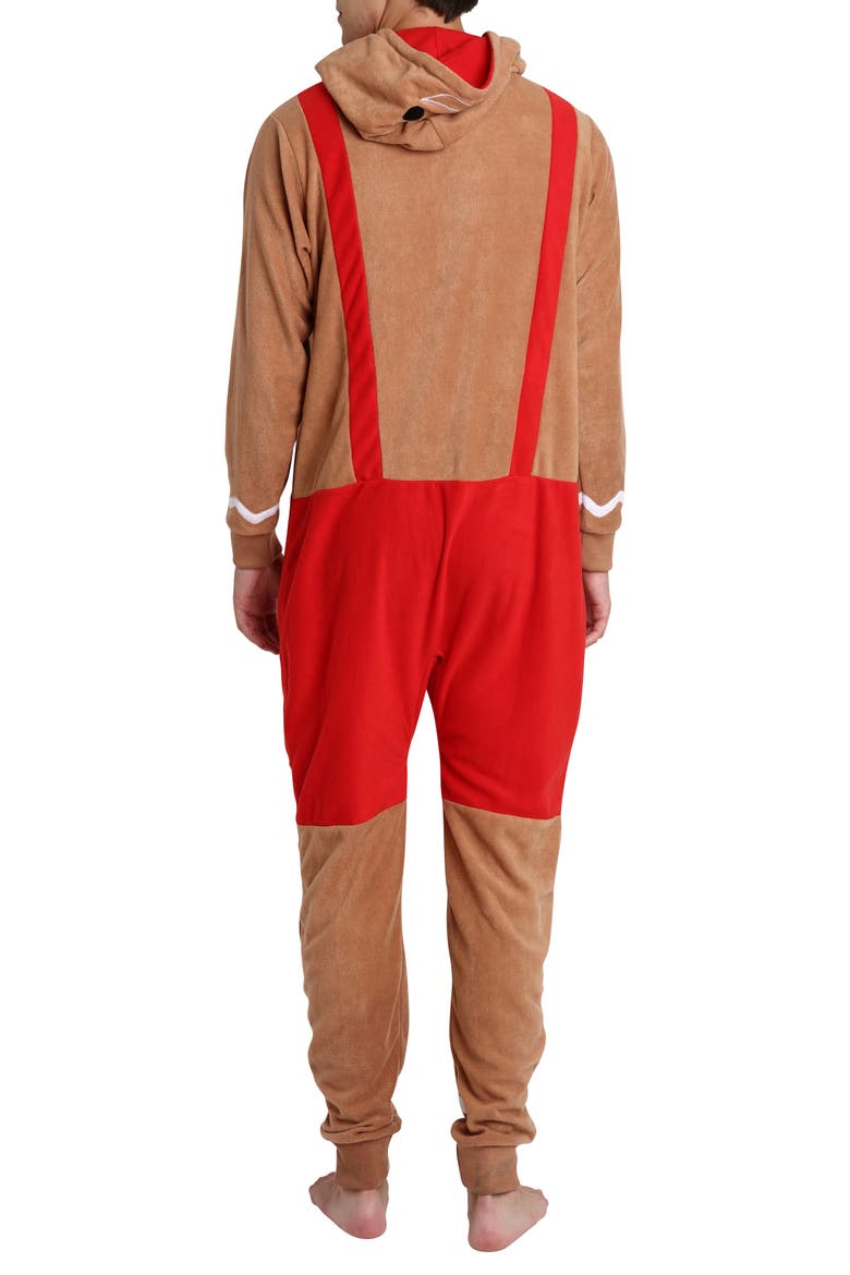 Novelty Gingerbread Fleece Bodysuit, Alternate, color, GINGERBREAD MAN