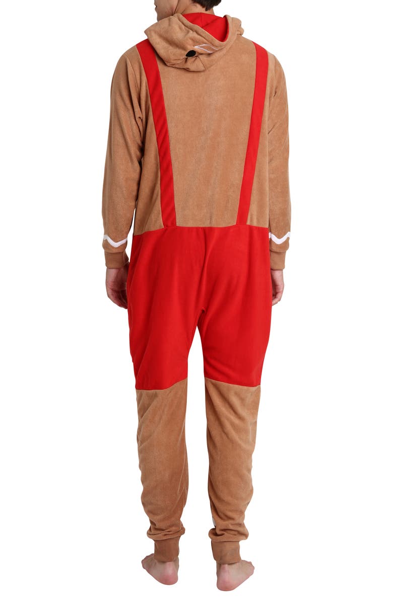 SLEEPHERO Novelty Gingerbread Fleece Bodysuit, Alternate, color, Gingerbread Man