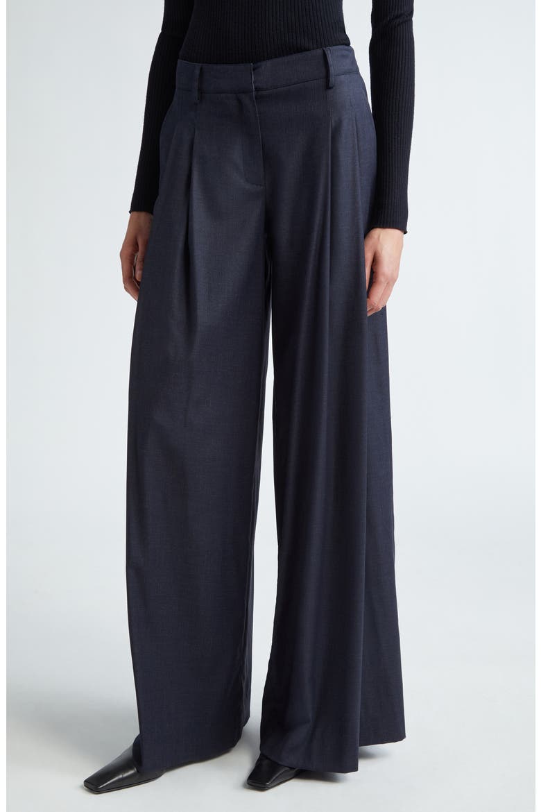 New Didi Wide Leg Wool Blend Pants, Main, color, INDIGO / CHARCOAL