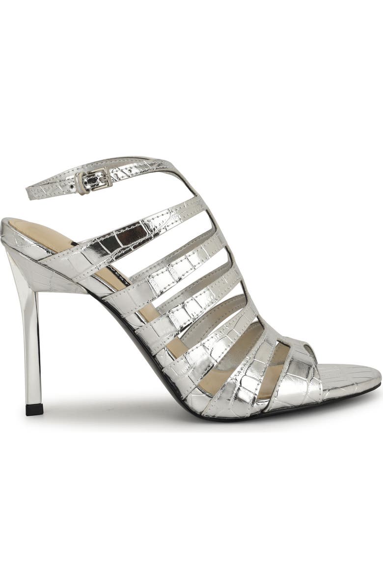 Nine West Saleen Strappy Sandal, Alternate, color, Silver