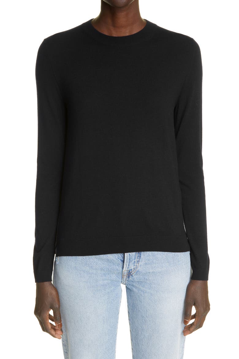 Greta Virgin Wool Sweater, Main, color, BLACK