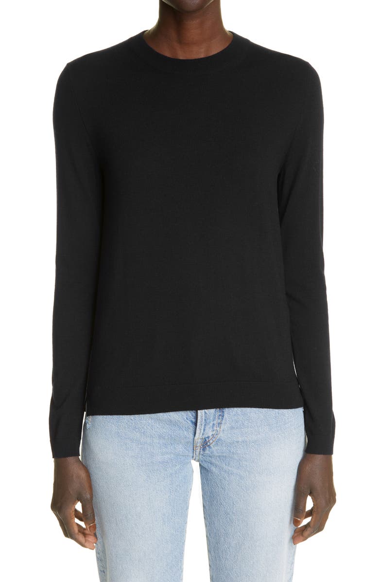 PARTOW Greta Virgin Wool Sweater, Main, color, Black