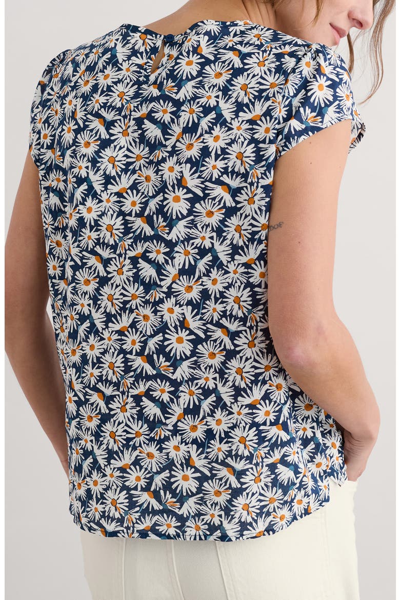 Garden Gate Daisy Print Organic Cotton Voile Top, Alternate, color, SCATTER DAISY MARITIME