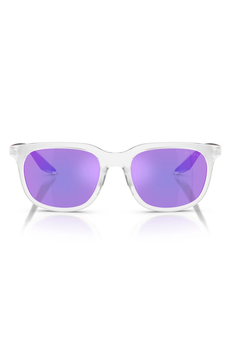 Prada Linea Rossa 54mm Pillow Sunglasses, Main, color, Matte / Dark Grey/ Violet