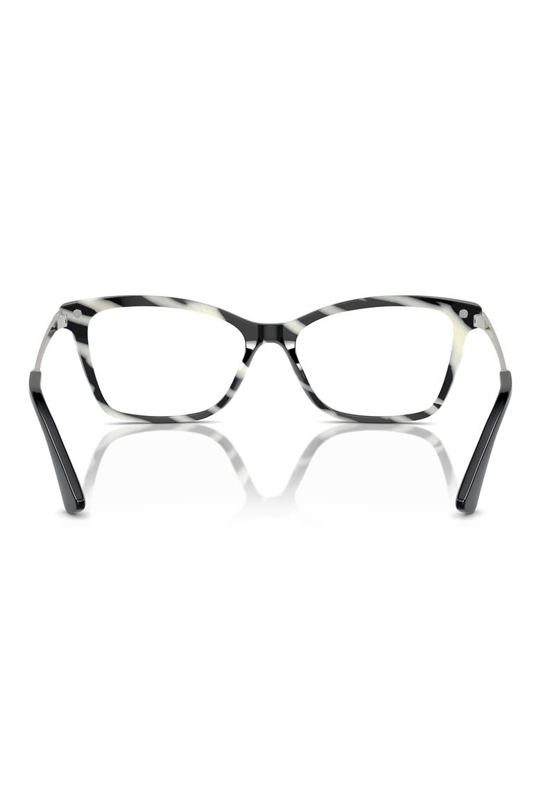 56mm Rectangular Optical Glasses, Alternate, color, BLACK WHITE