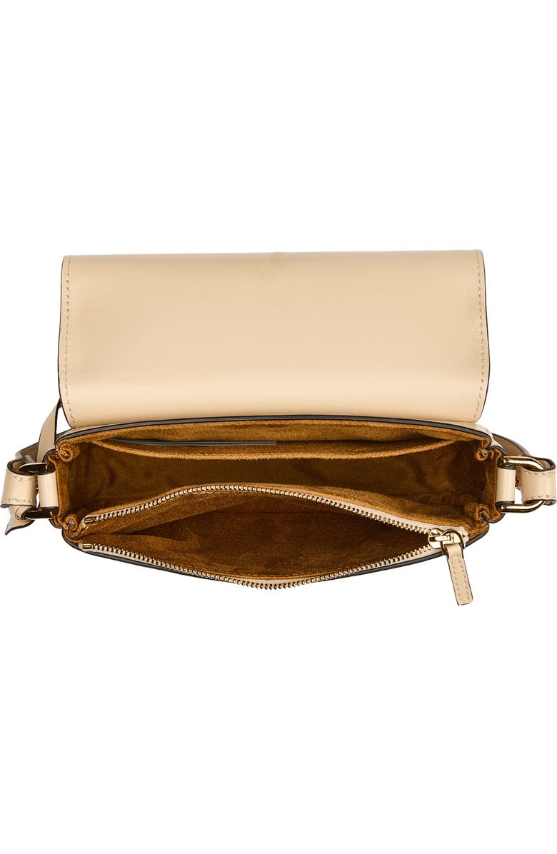 Versace Mini Tag Leather Shoulder Bag, Alternate, color, Cream-Versace Gold