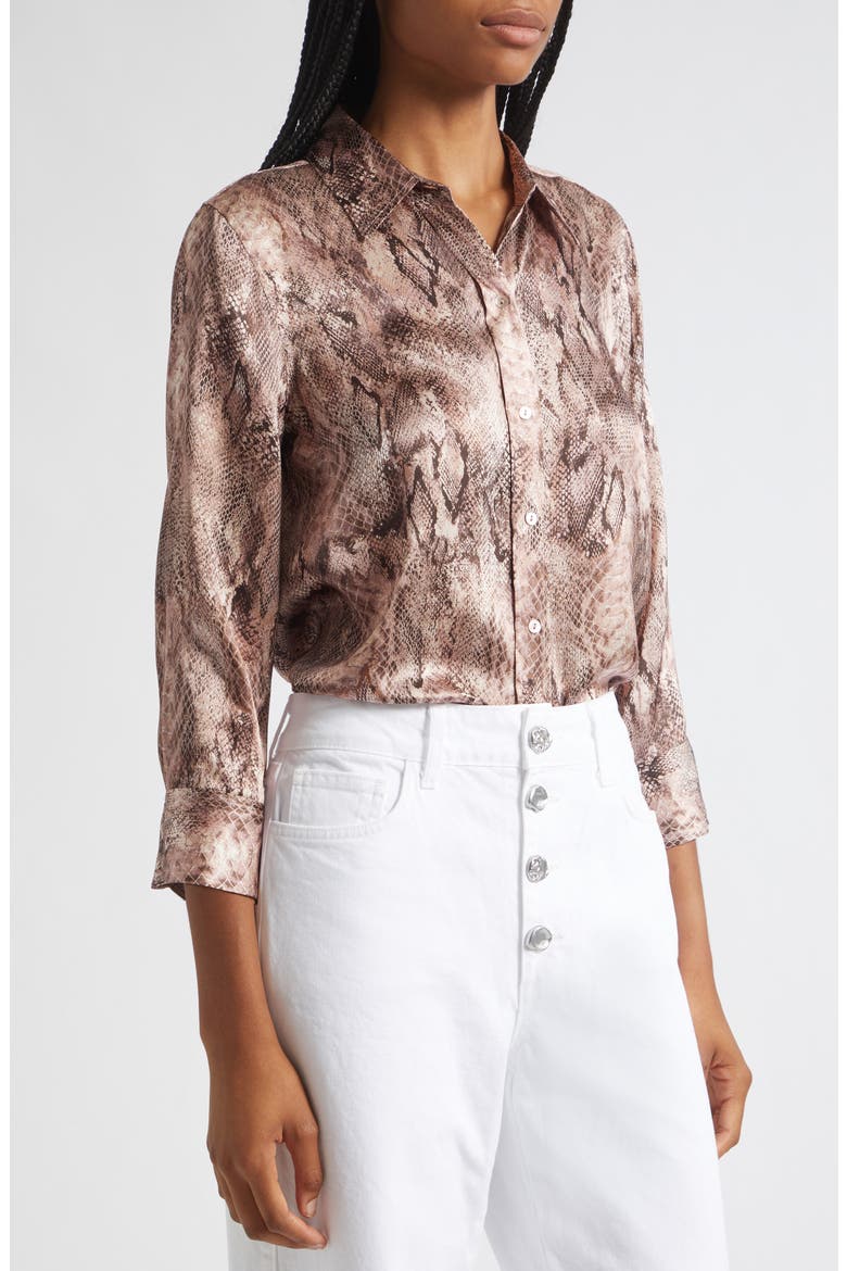 Dani Snake Print Silk Button-Up Top, Alternate, color, MV MULTI WESTERN SNAKE PRINT
