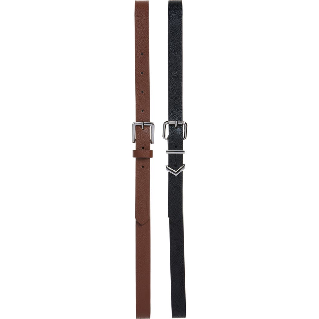 Vince Camuto 2-for-1 Assorted Belts In Black/cognac