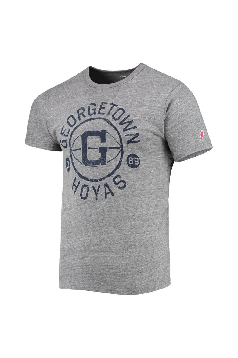 Men's League Collegiate Wear Heathered Gray Georgetown Hoyas Hero Shot Victory Falls Tri-Blend T-Shirt, Alternate, color, Heather Gray