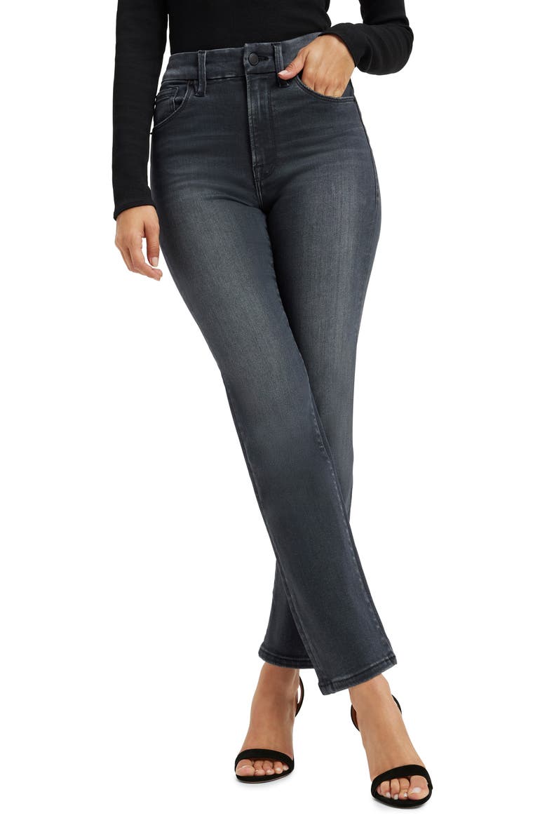 Good American Always Fits Good High Waist Straight Leg Jeans, Main, color, 