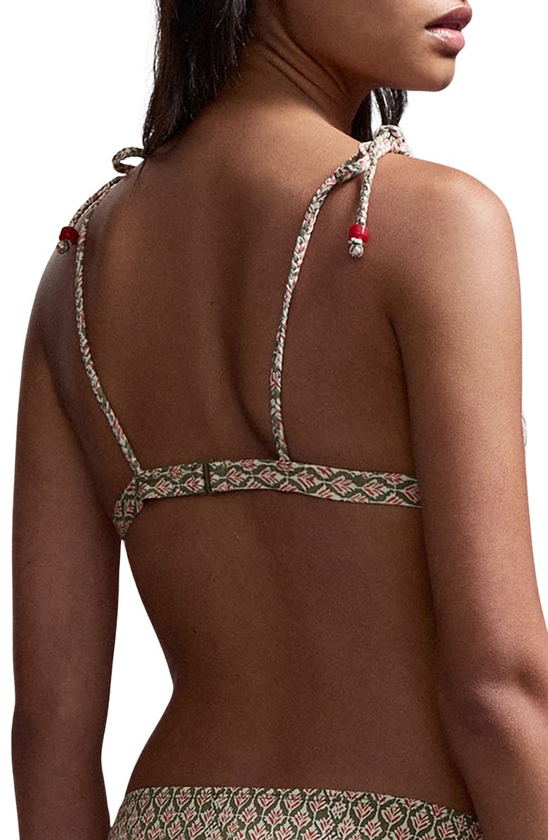 MANGO TEEN Beaded Printed Two-Piece Swimsuit, Alternate, color, Khaki Green