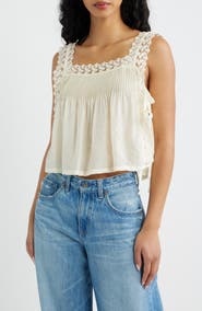 Steve Madden Easten Pintuck Lace Tank