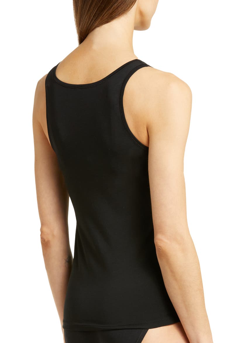 Understated Cotton Blend Tank, Alternate, color, BLACK