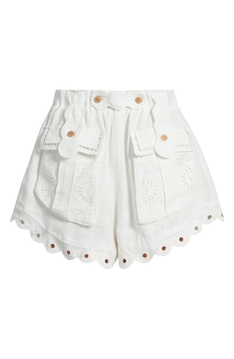 FARM Rio Artisanal Eyelet Shorts, Alternate, color, Off-White