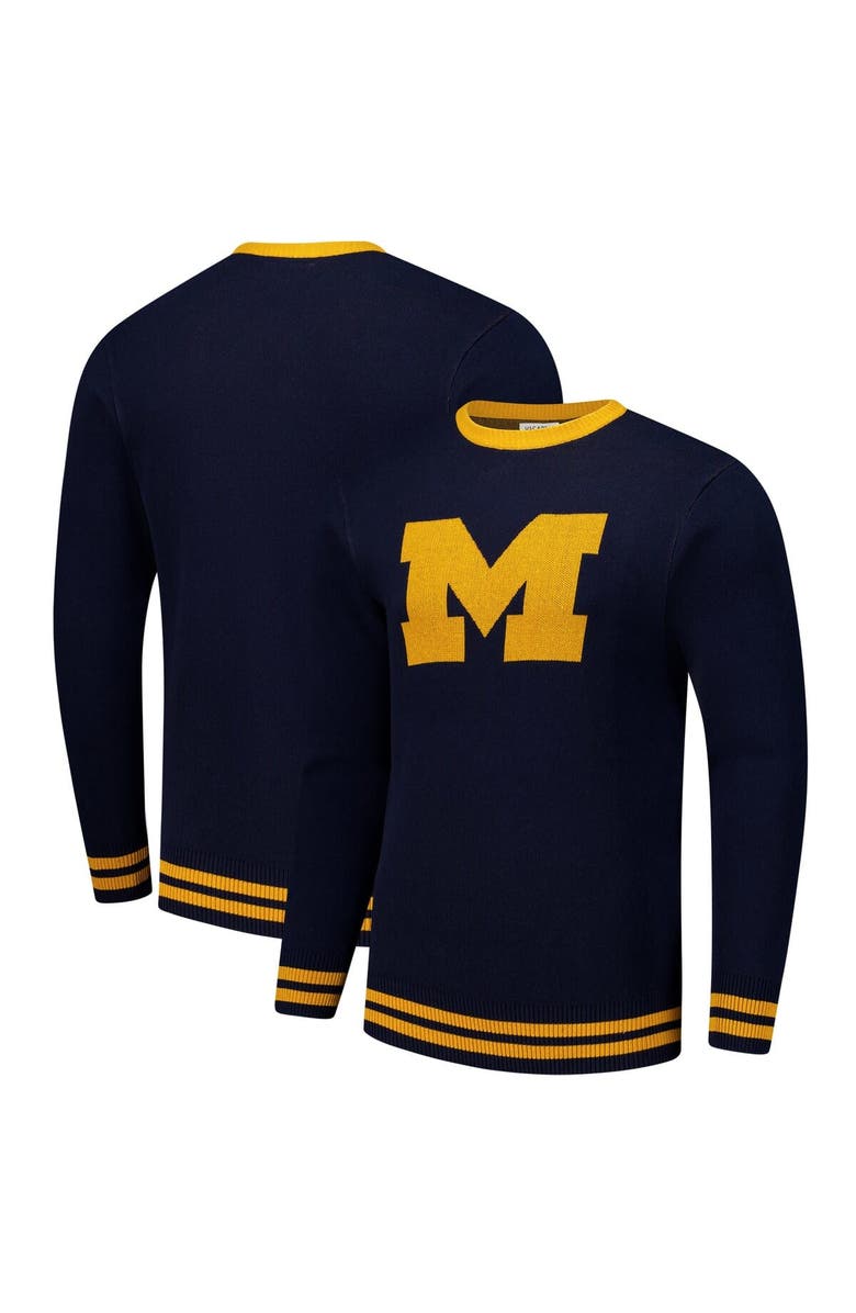 Uscape Apparel Unisex Uscape Apparel Navy Michigan Wolverines Renew Knit Vintage Pullover Sweater, Main, color, Navy