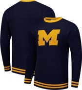 Uscape Apparel Unisex Uscape Apparel Navy Michigan Wolverines Renew Knit Vintage Pullover Sweater