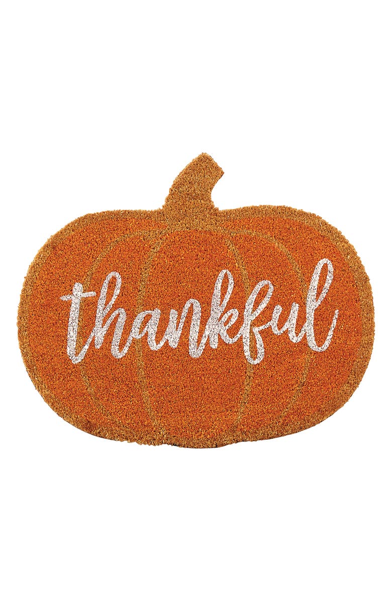 Mud Pie Thankful Coir Doormat, Main, color,