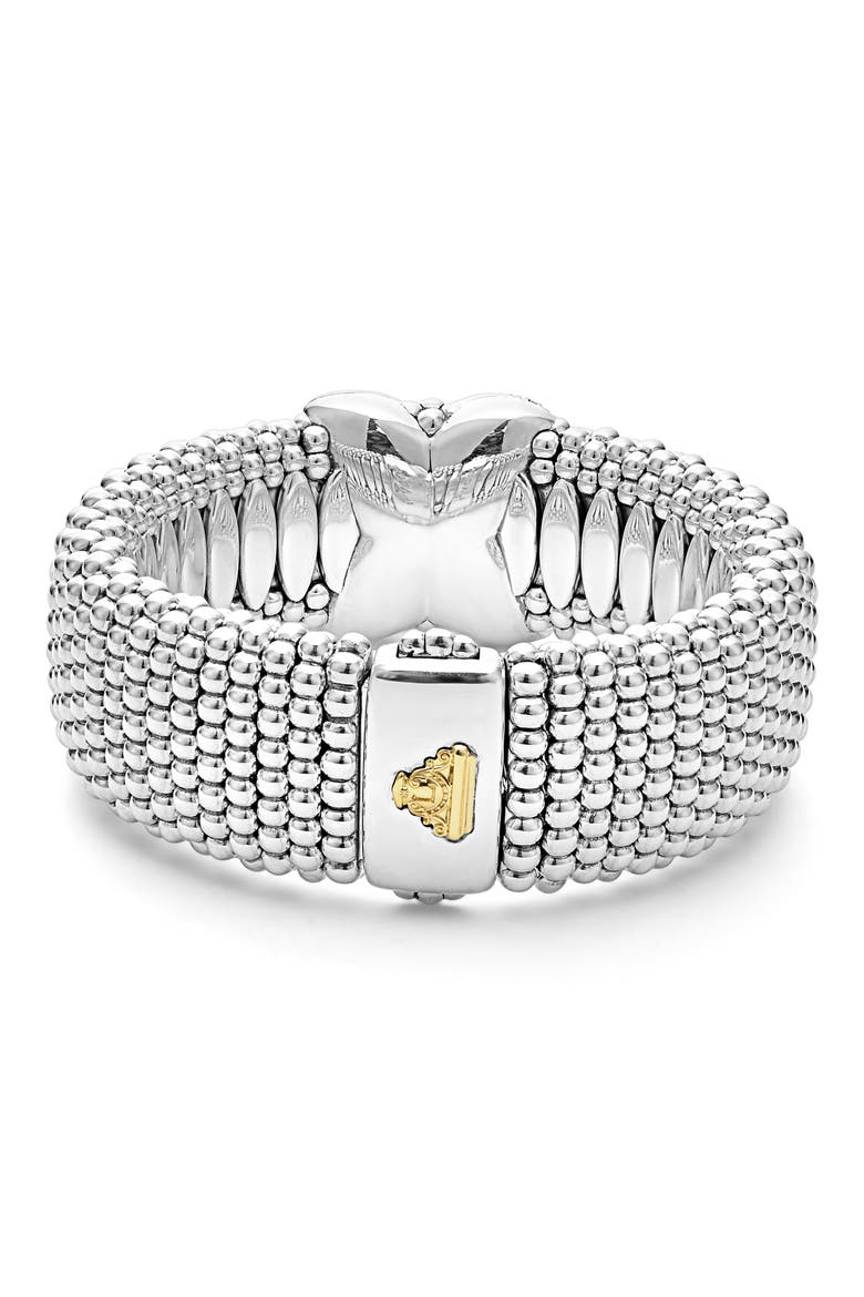 Embrace Pavé Diamond & Caviar Bracelet, Alternate, color, METALLIC