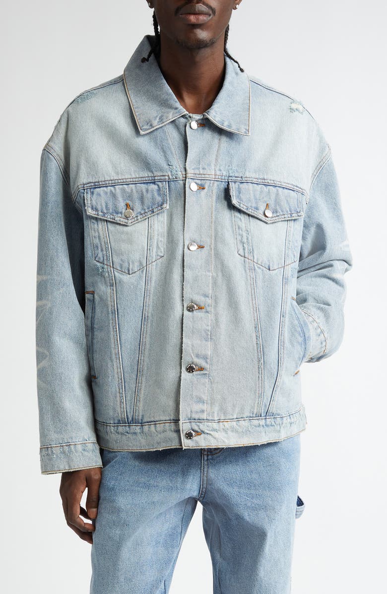 Noon Goons Jailhouse Quilted Lining Denim Jacket, Main, color, 