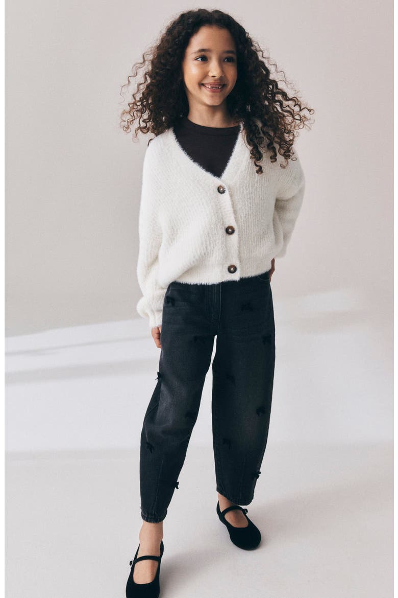 Kids' Eyelash Knit Cardigan, Alternate, color, WHITE