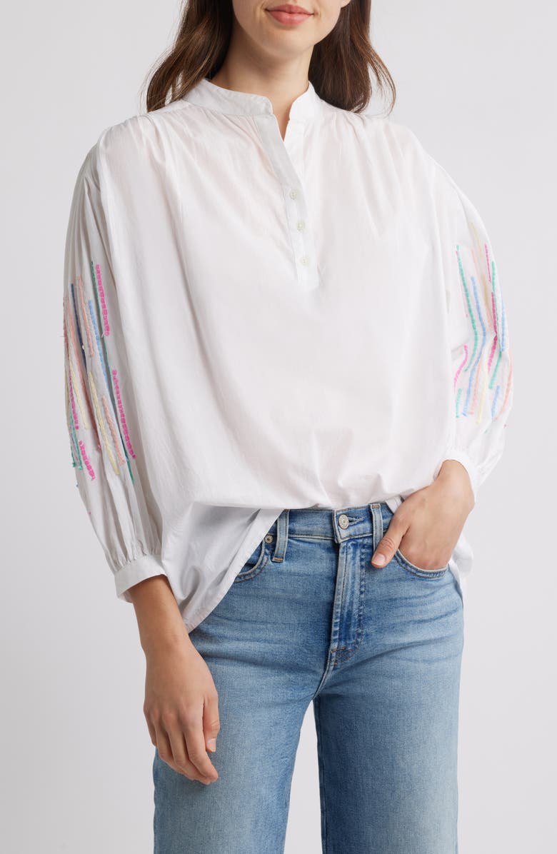 Hatley Lexi Embroidery Detail Cotton Top, Main, color, 