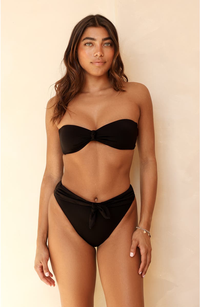 Dippin Daisys Shay Bandeau Bikini Top, Main, color, Black