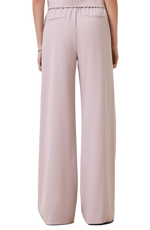 Allsaints Womens Aleida Wide-leg Mid-rise Recycled Polyester-blend Trousers Mauve Chalk Pi In Pink