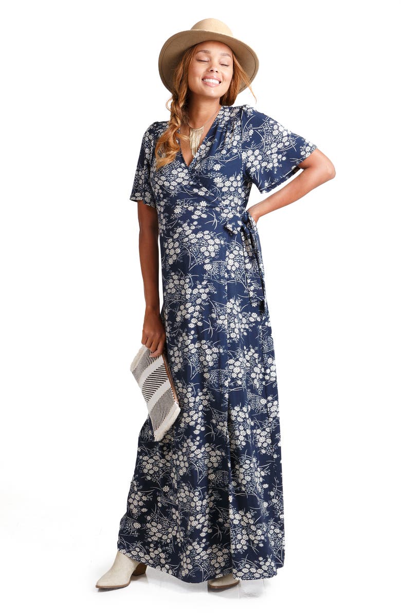 Ingrid & Isabel<sup>®</sup> Flutter Sleeve Knit Maternity/Nursing Maxi Dress, Alternate, color, 