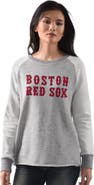 G-III 4HER BY CARL BANKS Women's G-III 4Her by Carl Banks Heather Gray Boston Red Sox Gridiron Raglan Pullover Sweatshirt