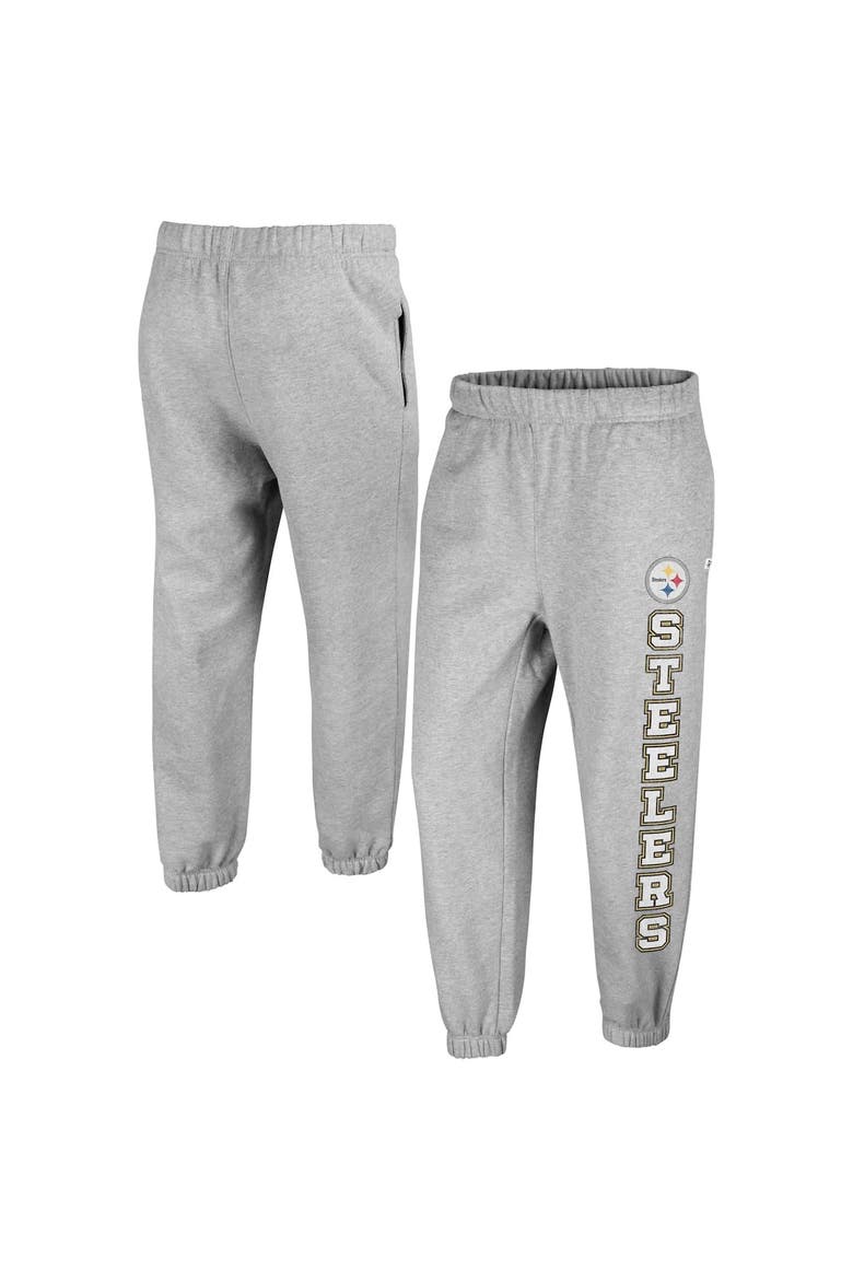 Women's '47 Gray Pittsburgh Steelers Double Pro Harper Jogger Sweatpants, Main, color, Heather Gray