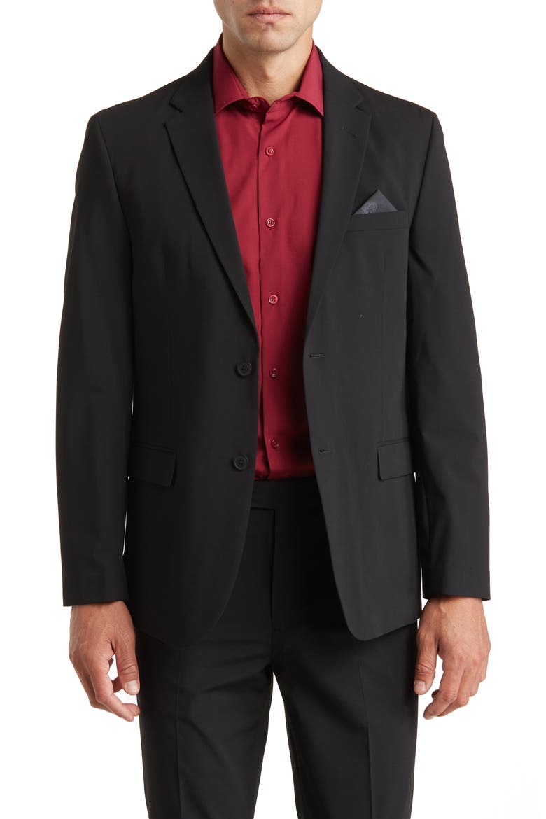 Slim Fit Super Stretch Suit Jacket, Main, color, BLACK