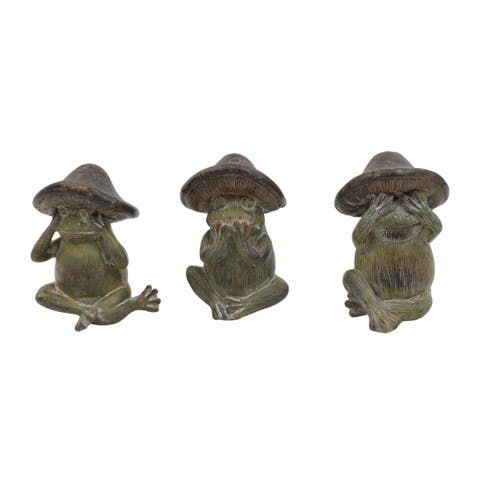 Set of 3 Resin Garden Frog Figurines Decorative Animal Decor for Spring Indoor Tabletop Home Gifts