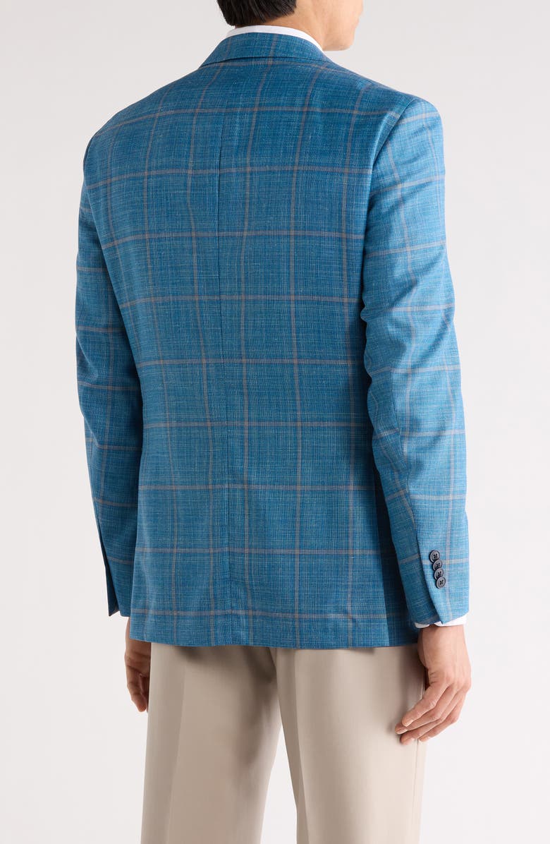 Peter Millar Plaid Wool Blend Sport Coat, Alternate, color, Blue/ Green