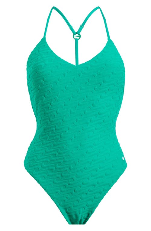 Nike Racerback Terry One-piece Swimsuit In Stadium Green