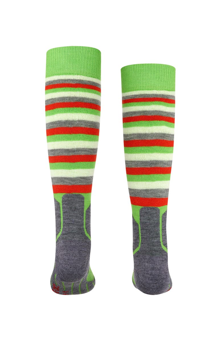 Falke SK2 Intermediate Stripes Ski Socks, Alternate, color, Vivid Green