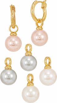 SAVVY CIE JEWELS Shell Pearl Drop Earring Set