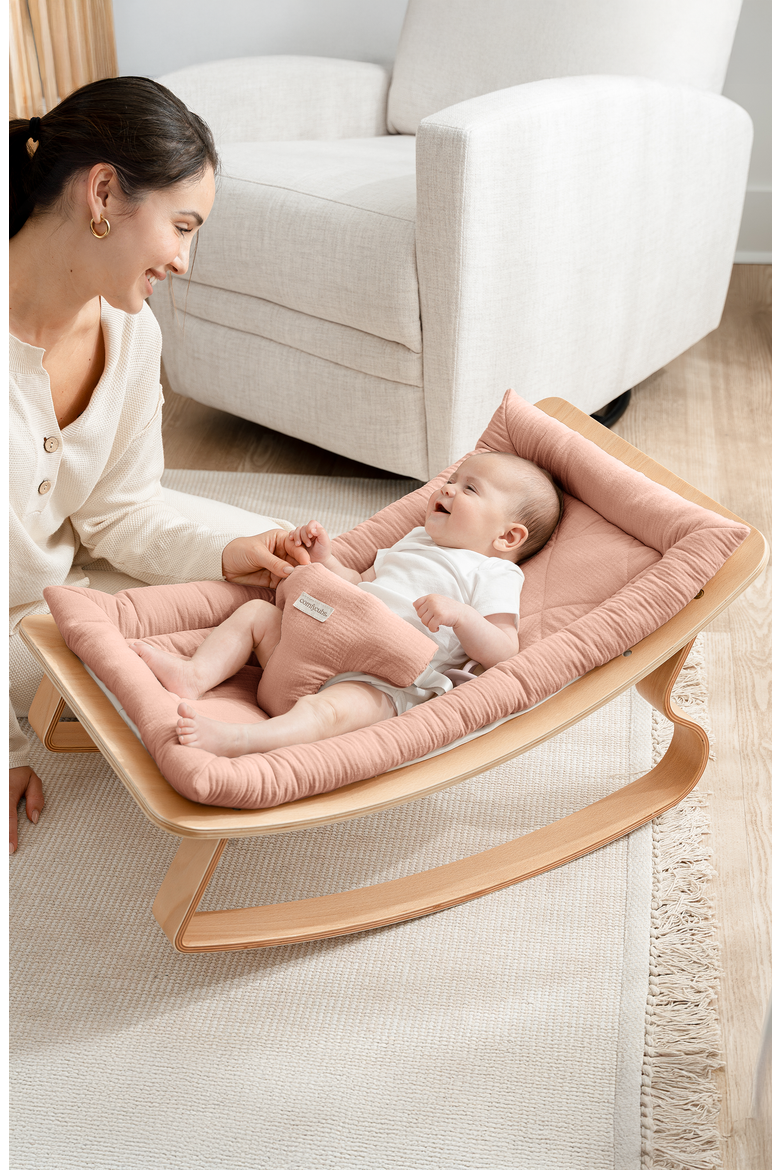 Wooden Baby Recliner for Ages 0-24 Months, Alternate, color, Blush